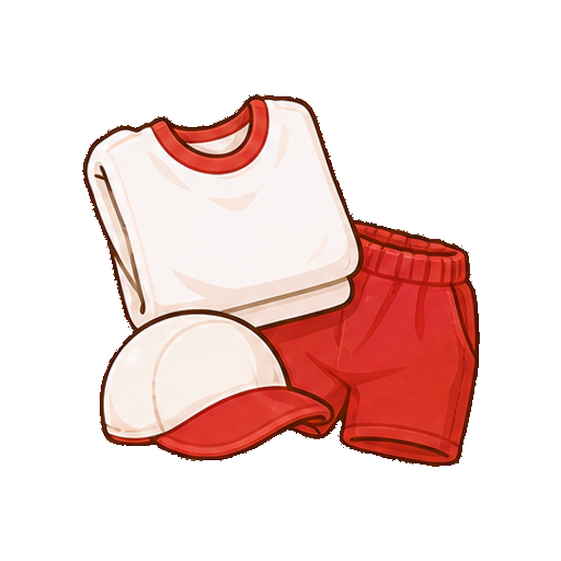 ロゴや文字がない体操服と赤白帽のアイコン