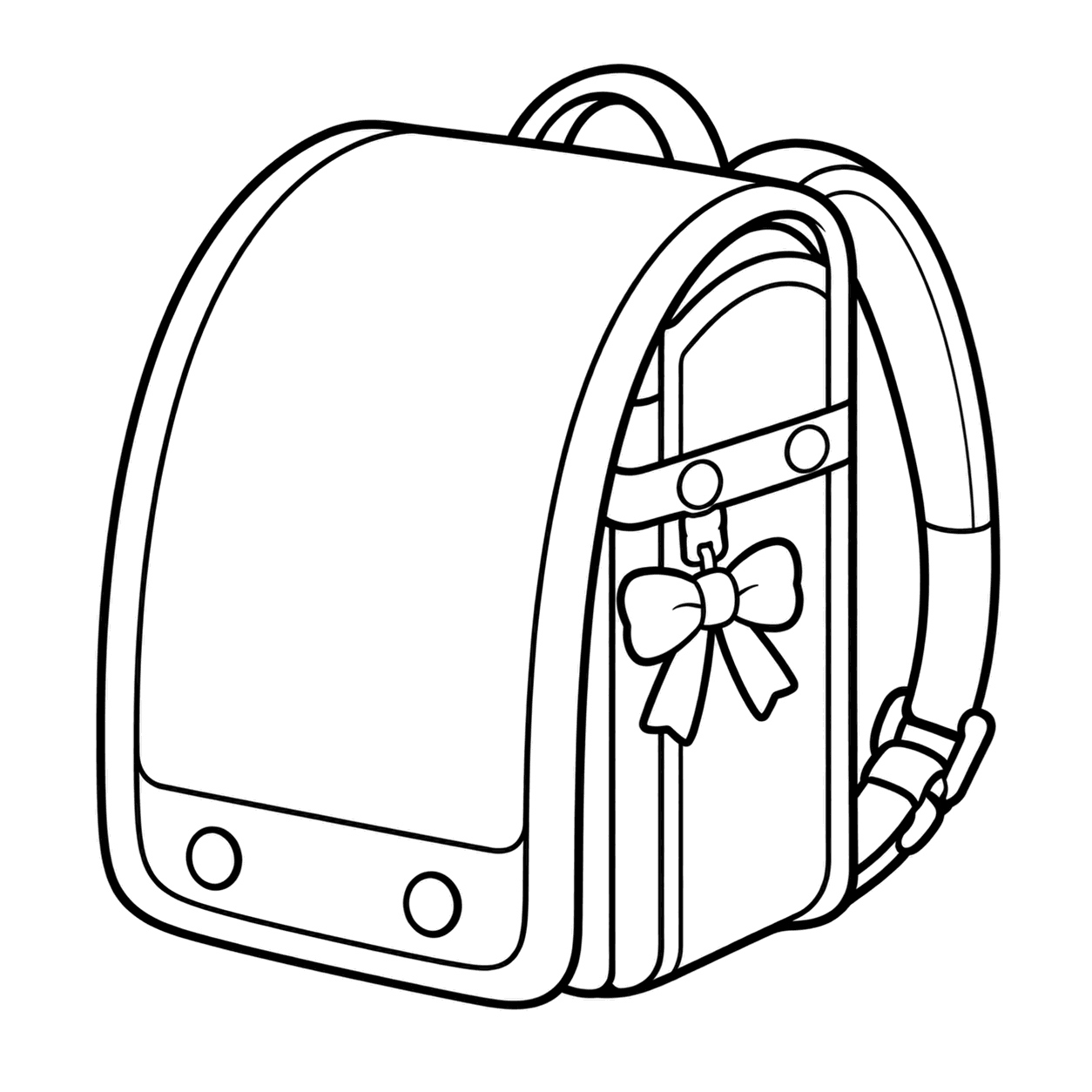 黒いランドセルのぬり絵用線画