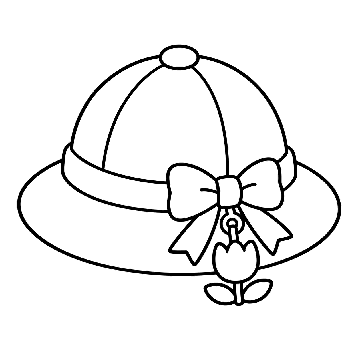 黄色い通学帽のぬりえ用線画