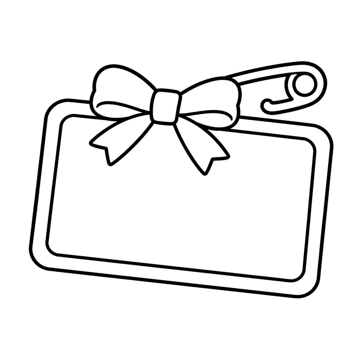 白紙の名札のぬり絵用線画