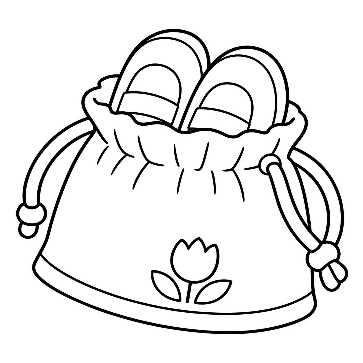 上履き袋のぬりえ用線画