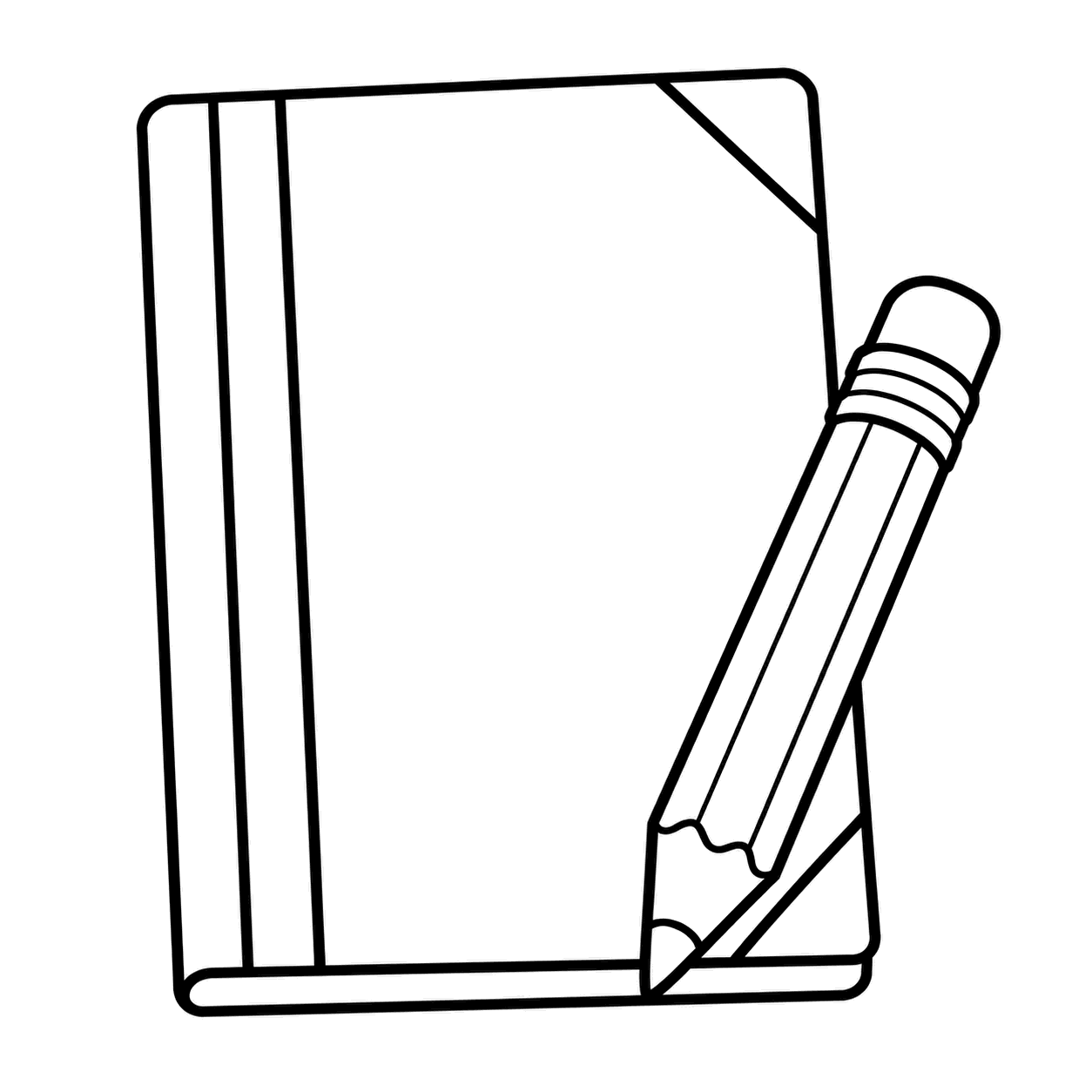 白紙のノートのぬりえ用線画