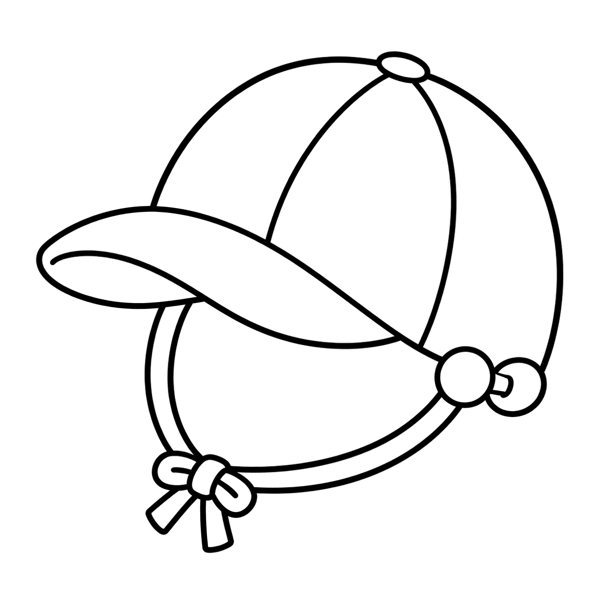 赤白帽のぬり絵用線画