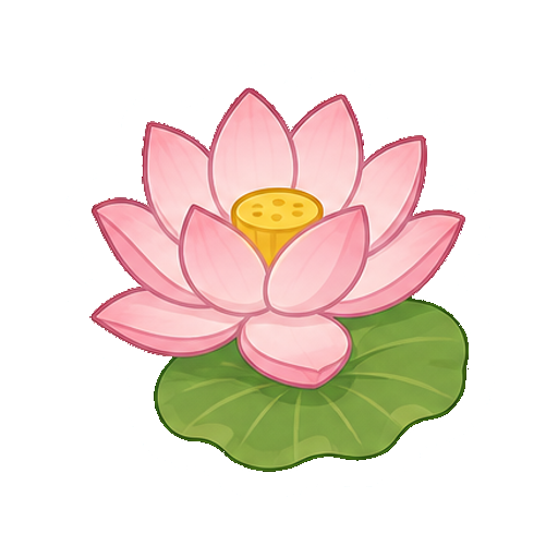 緑の葉がある文字なしの蓮の花アイコン