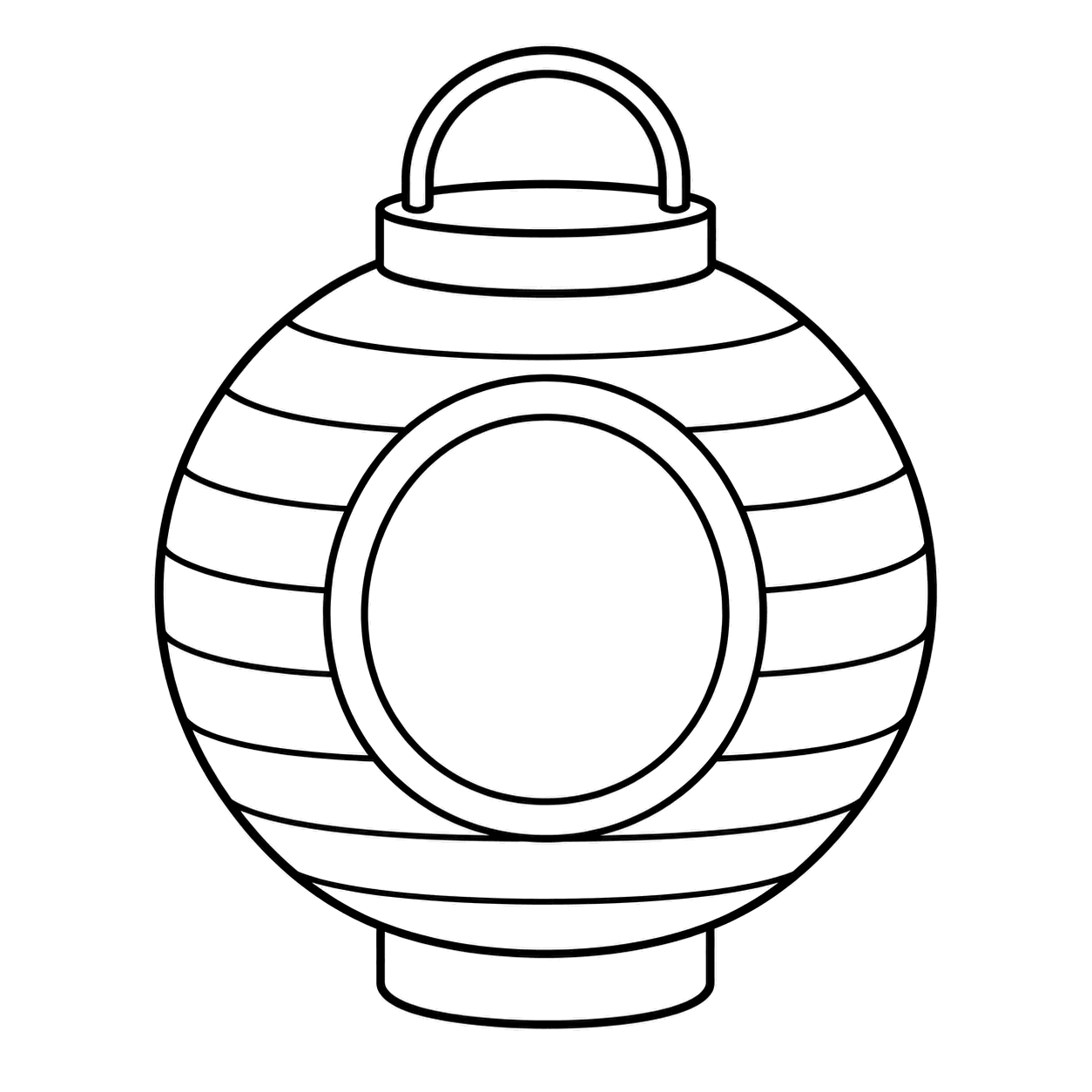 白い盆提灯のぬりえ用線画（お盆のイラスト24点・ぬりえ24種類）