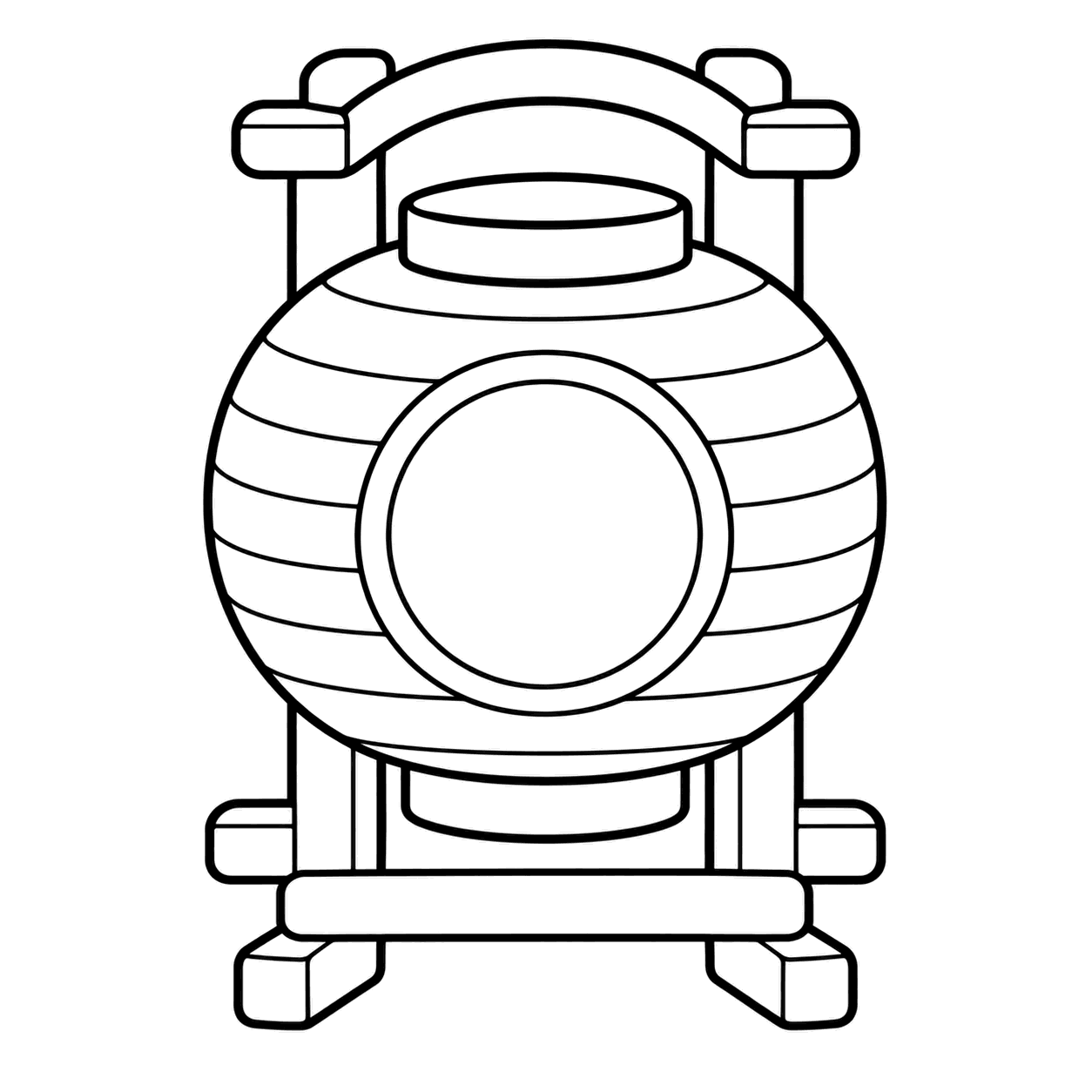 台付き盆提灯のぬり絵用線画