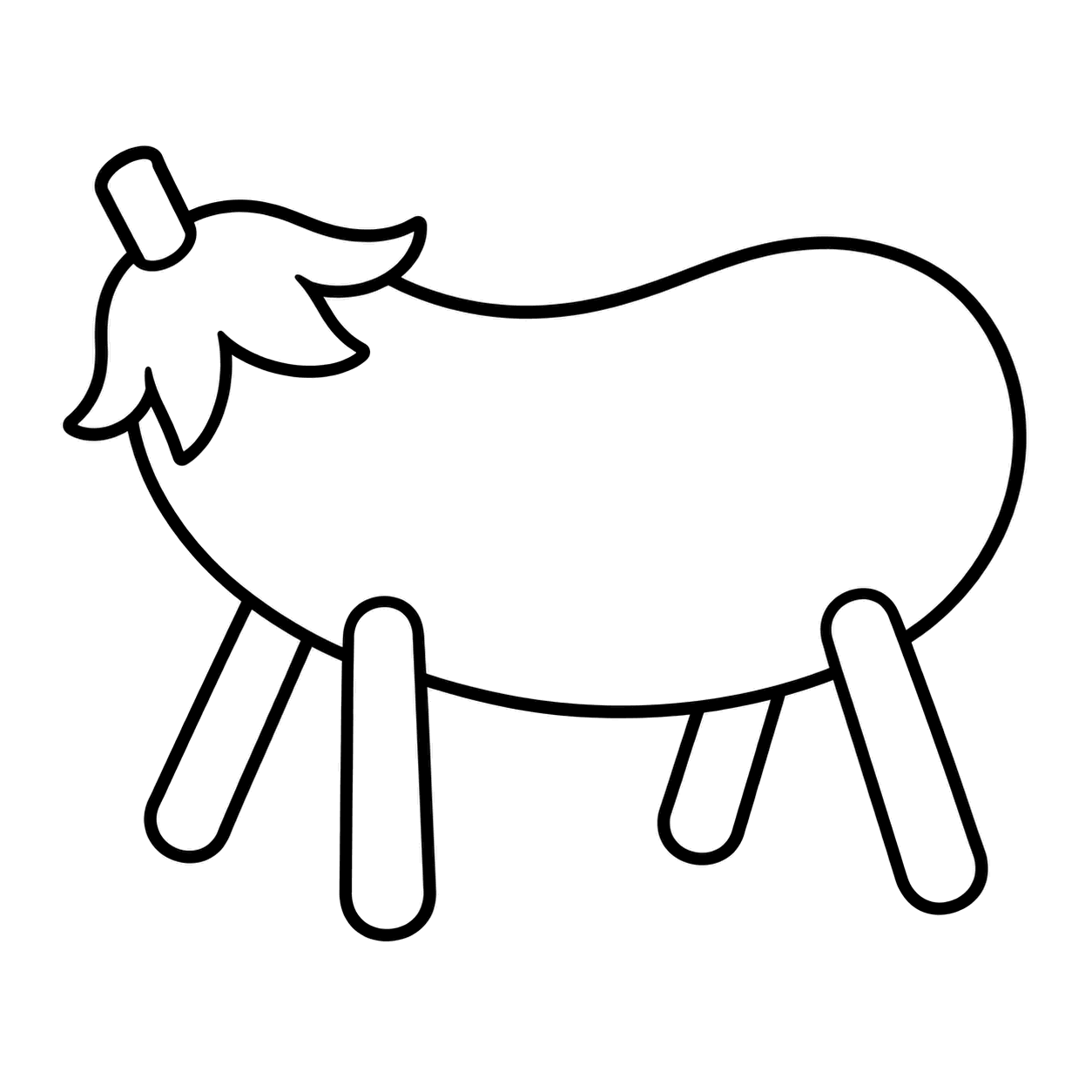なすの牛のぬり絵用線画
