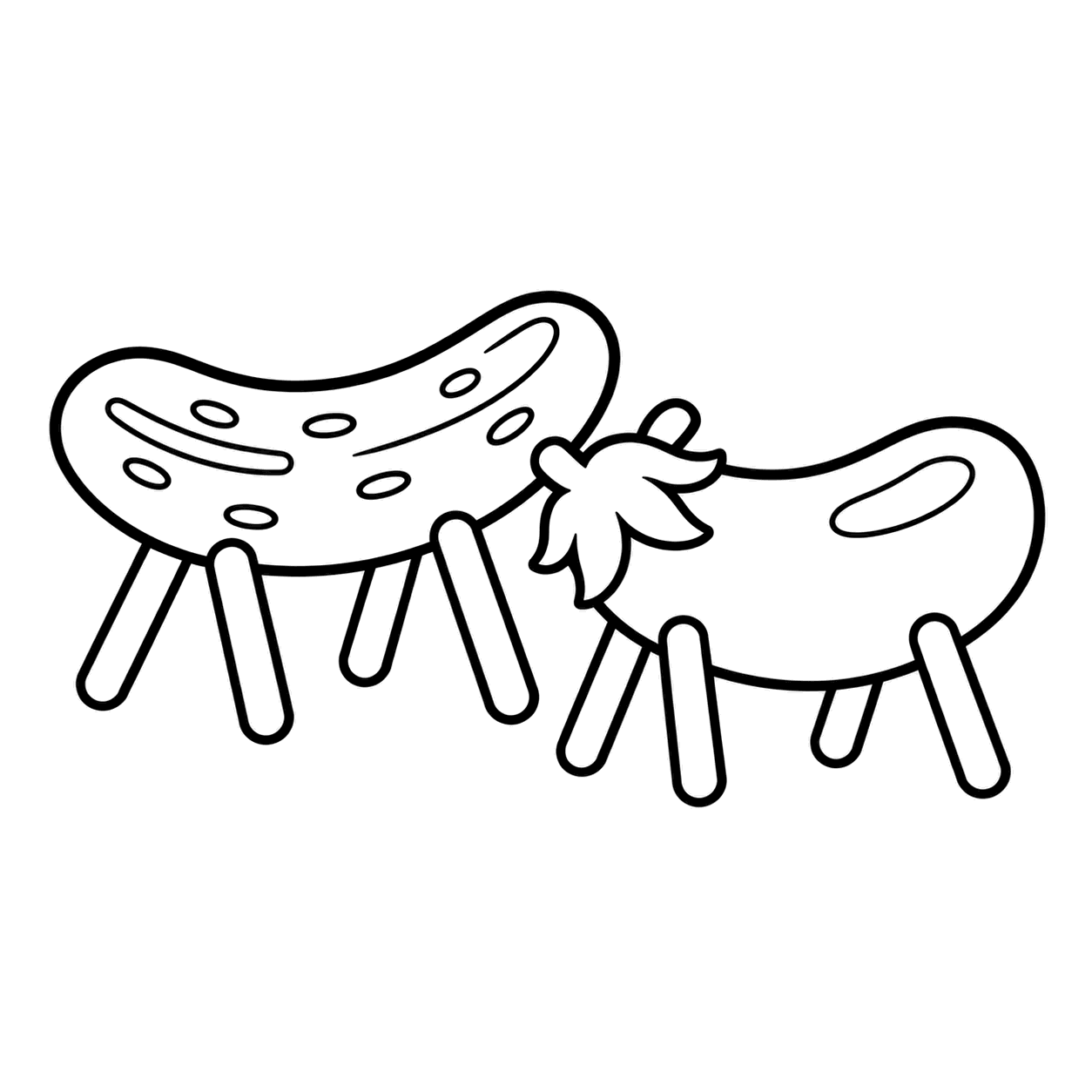 精霊馬と精霊牛のぬりえ用線画