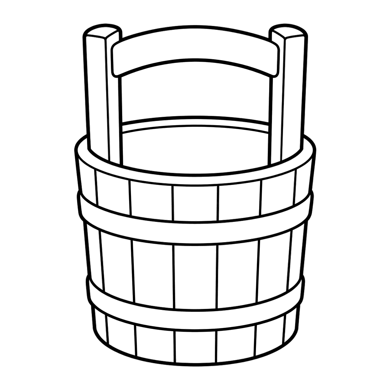 手桶のぬり絵用線画