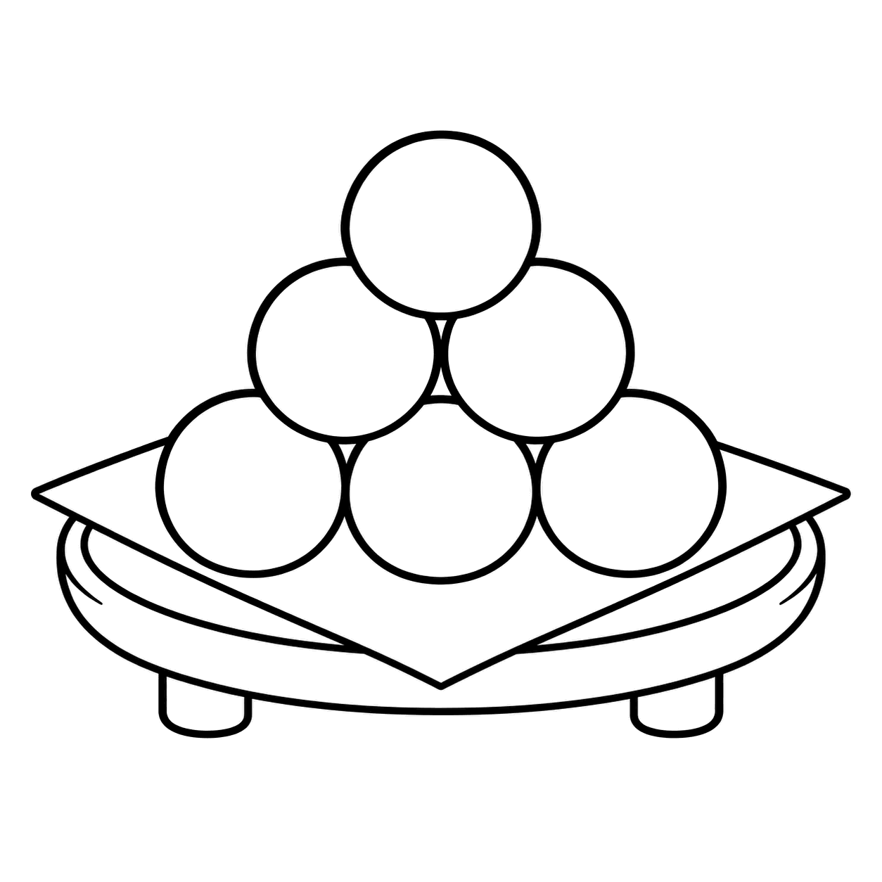 団子のお供えのぬり絵用線画