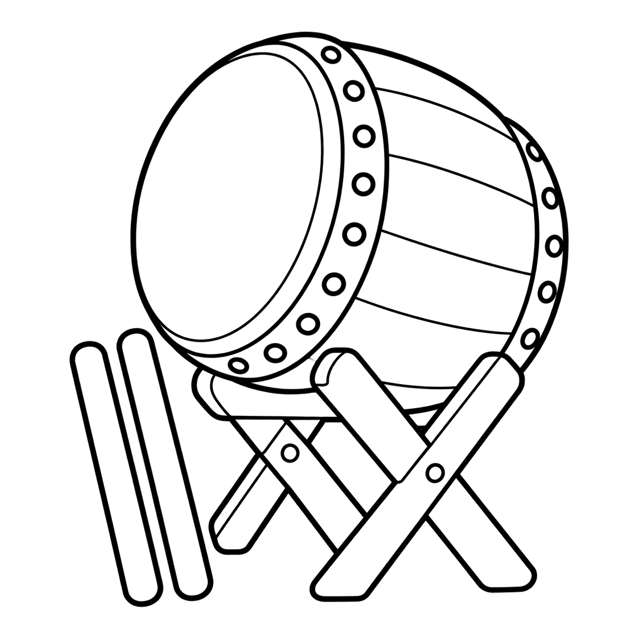 太鼓のぬり絵用線画