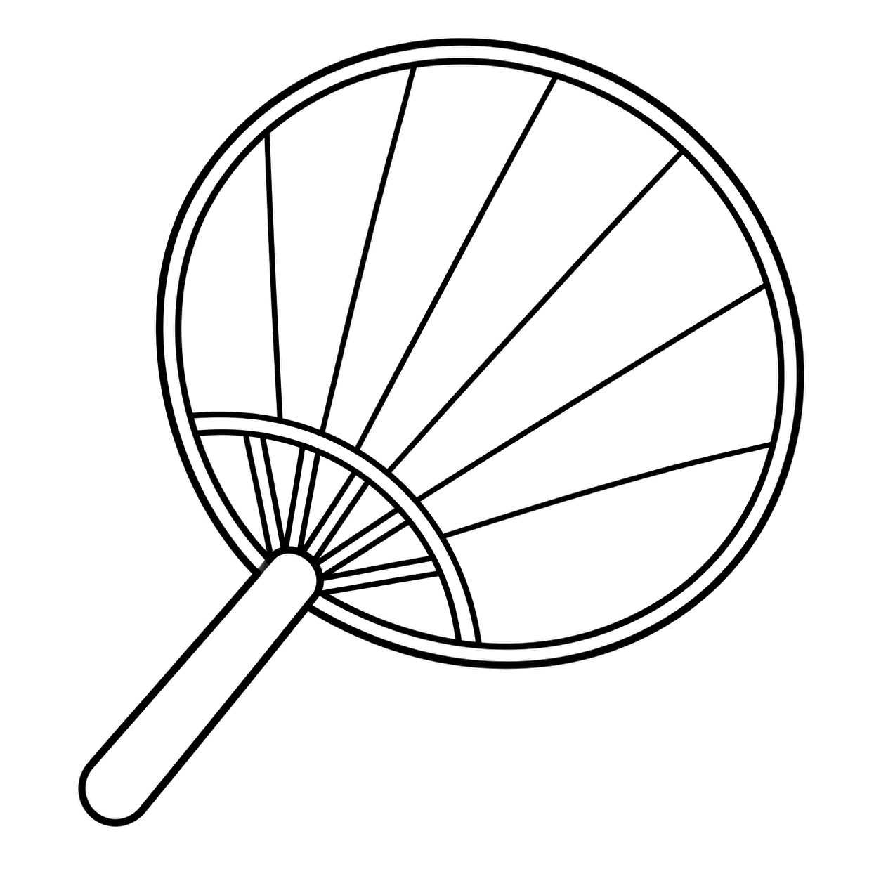 うちわのぬり絵用線画