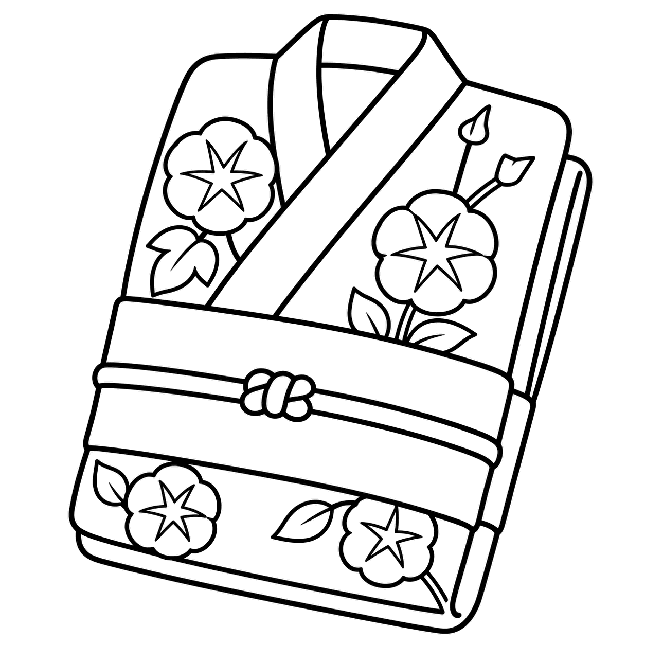 浴衣のぬり絵用線画