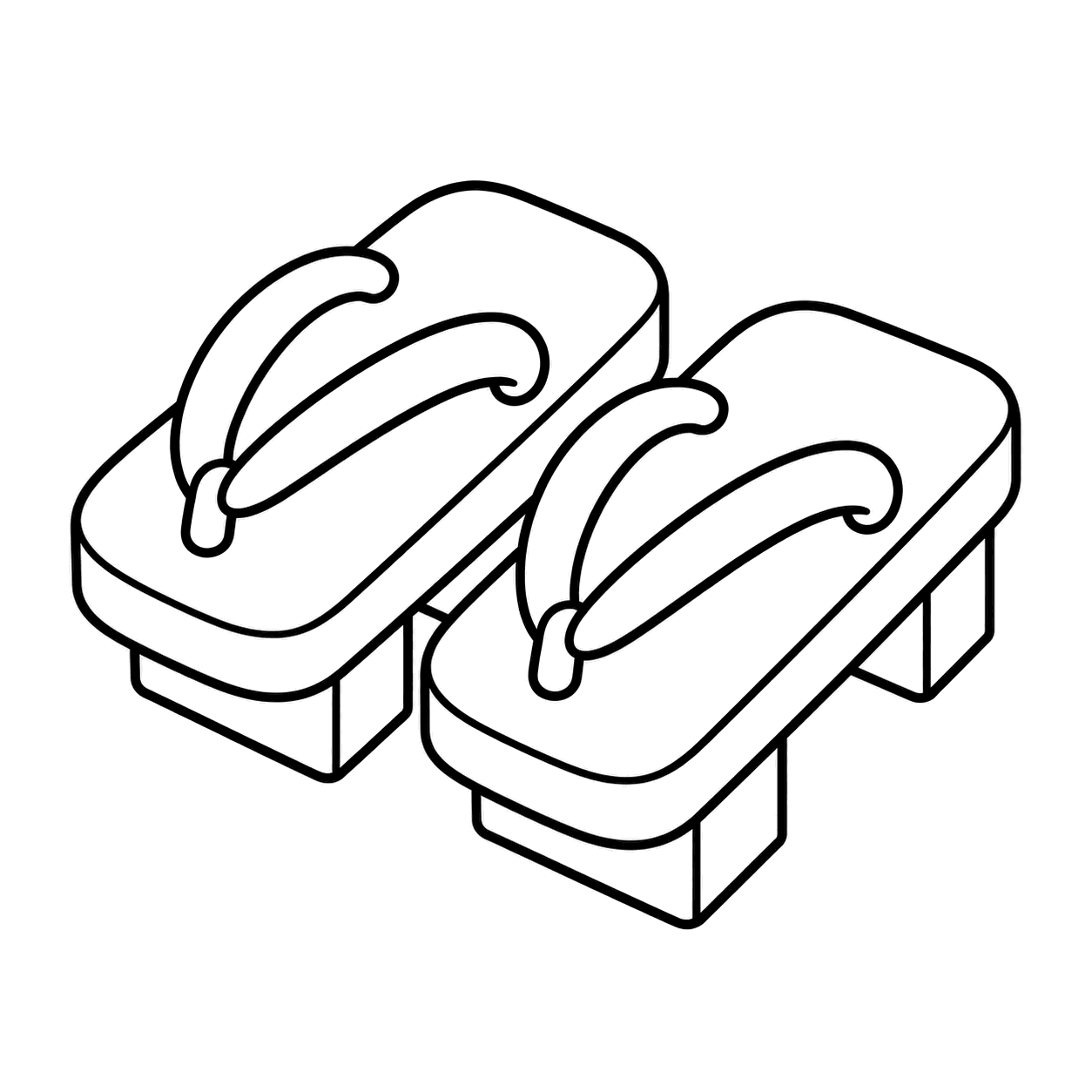下駄のぬり絵用線画