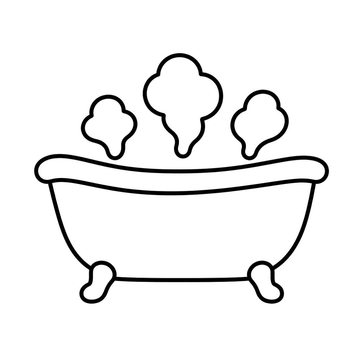 湯船のぬりえ用線画（お風呂のイラスト16種類・ぬりえ16種類）