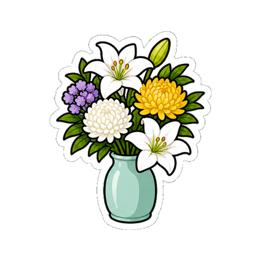 墓石や文字がないお供え花瓶アイコン