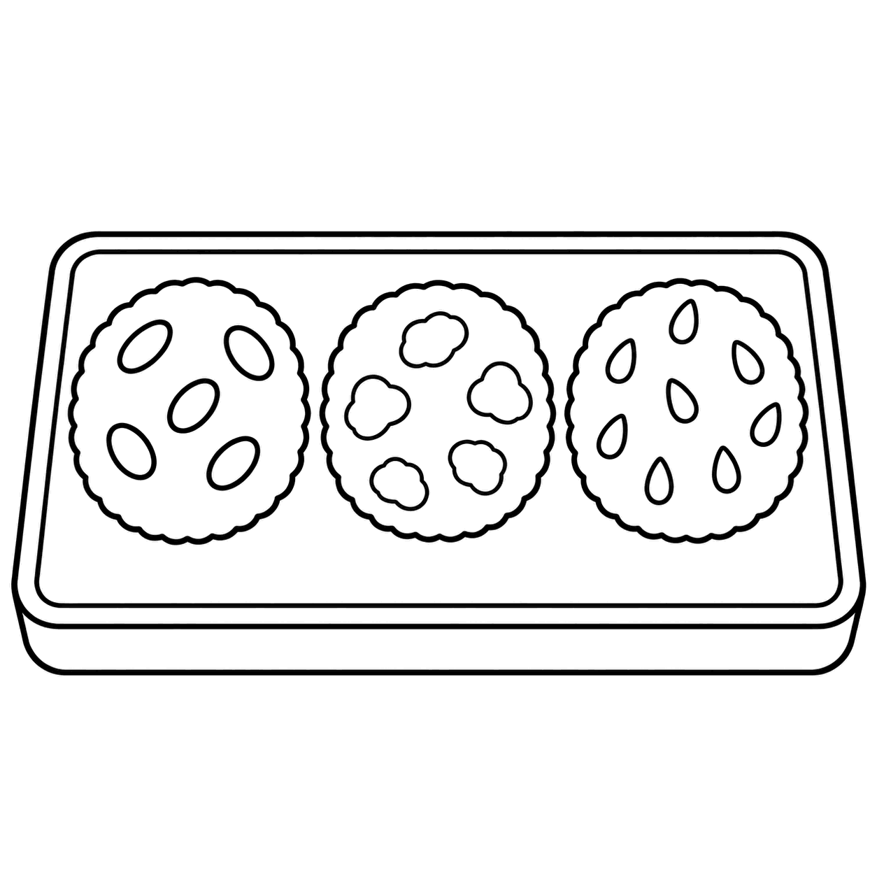 三色おはぎのぬりえ用線画