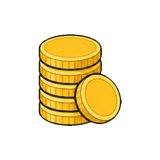 通貨記号や数字がないコインの積み重ねアイコン