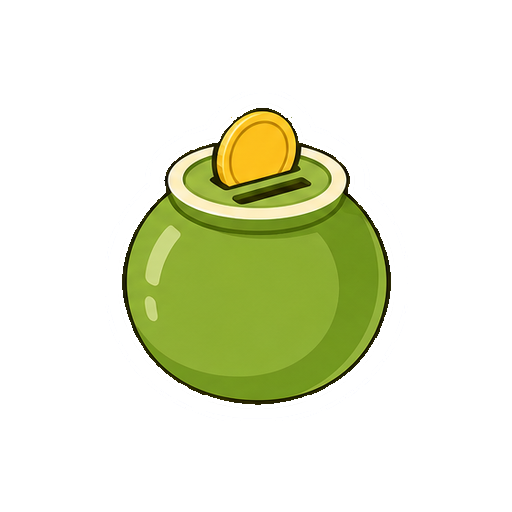 顔や通貨記号がない貯金箱アイコン