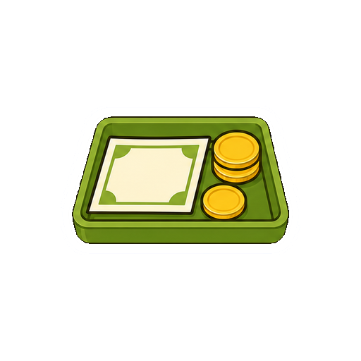 文字や通貨記号がない会計トレーアイコン