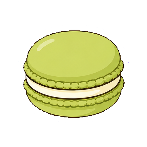 顔や文字がないピスタチオ色のマカロンアイコン