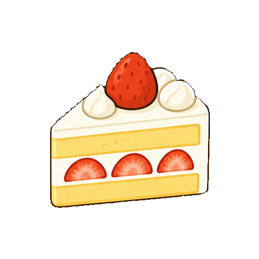 ろうそくや文字がないショートケーキアイコン