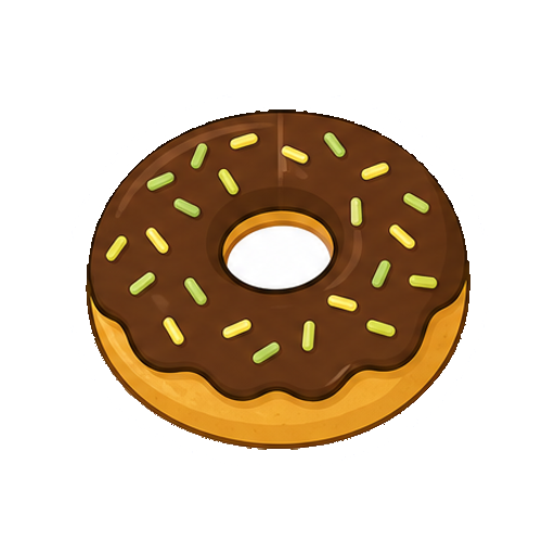顔や文字がないチョコドーナツアイコン