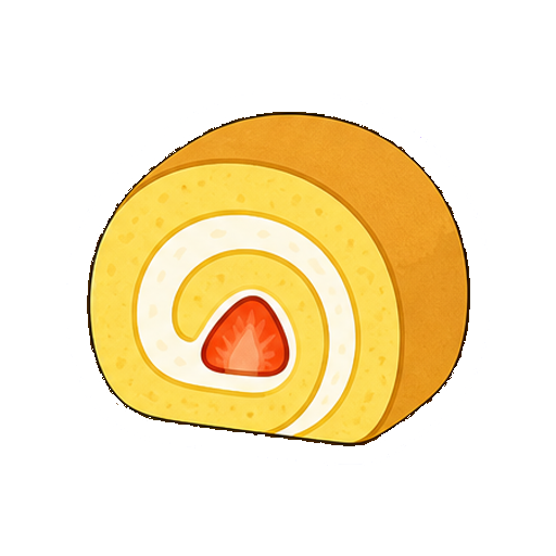 文字やロゴがないロールケーキアイコン