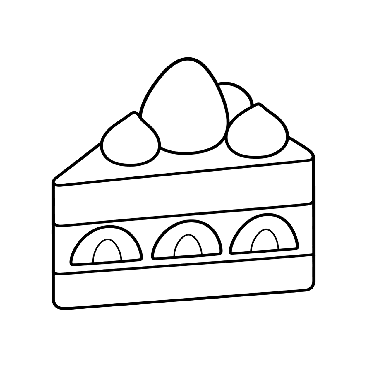 ショートケーキのぬりえ用線画