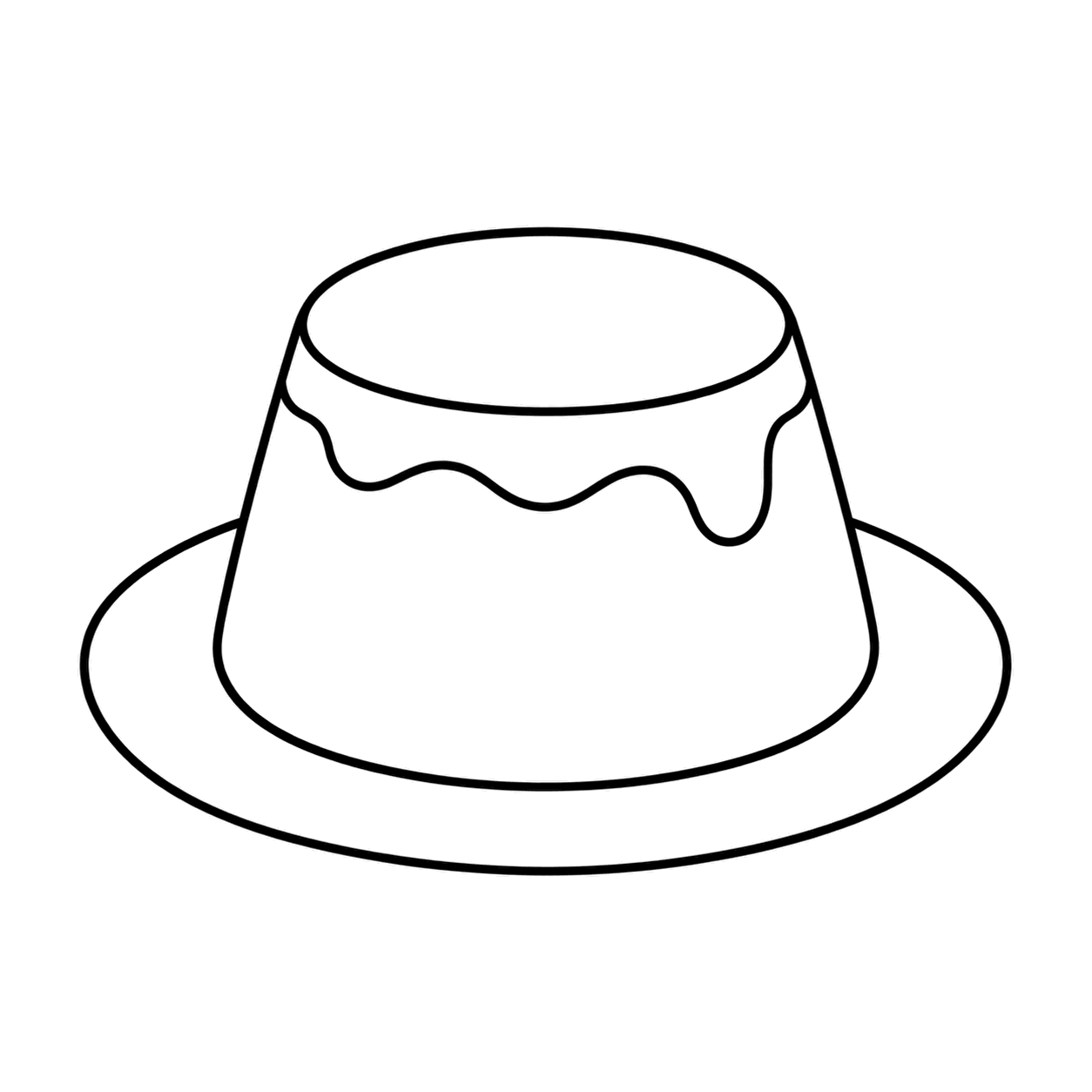 プリンのぬりえ用線画