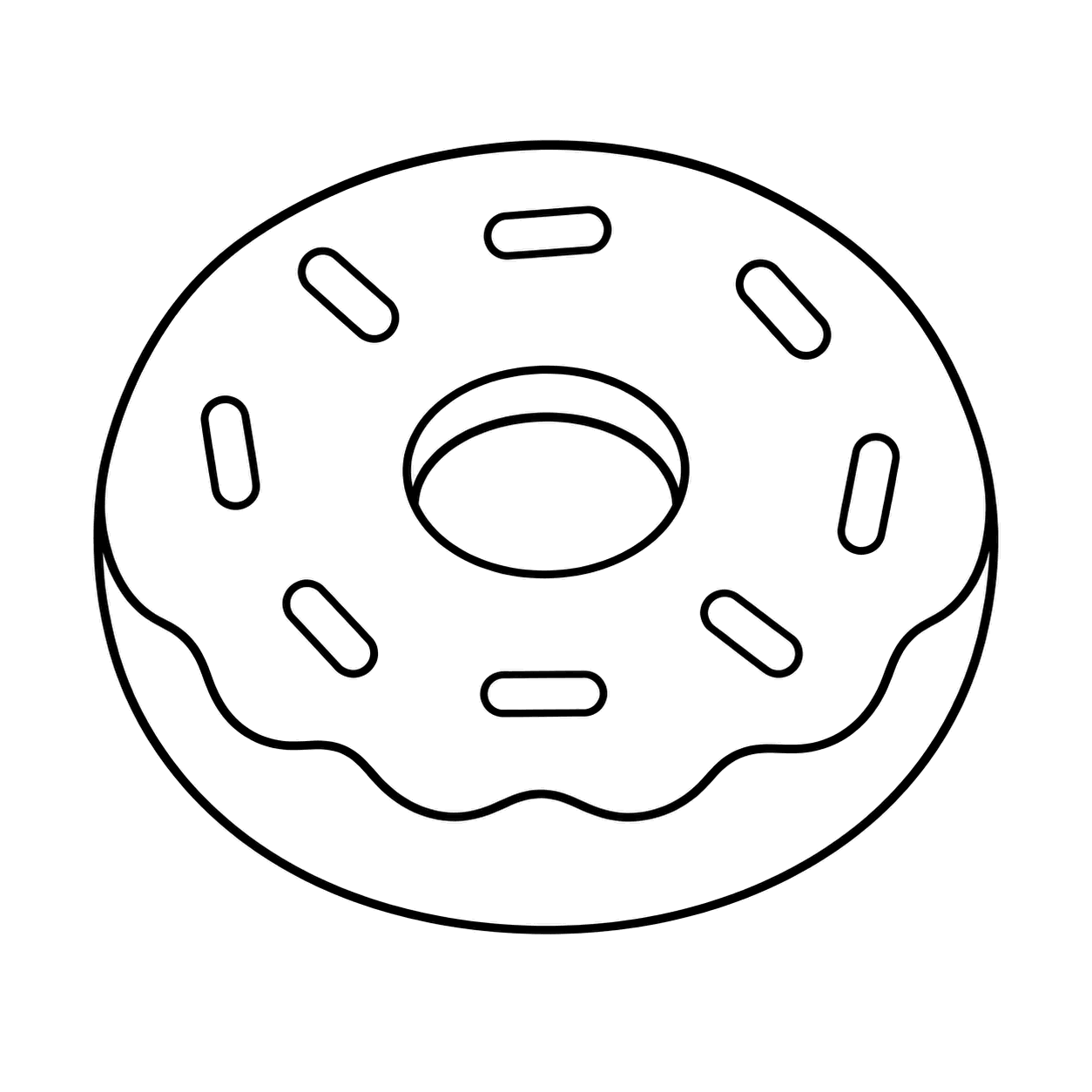チョコドーナツのぬりえ用線画