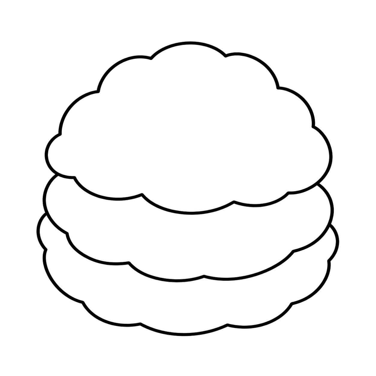 シュークリームのぬりえ用線画