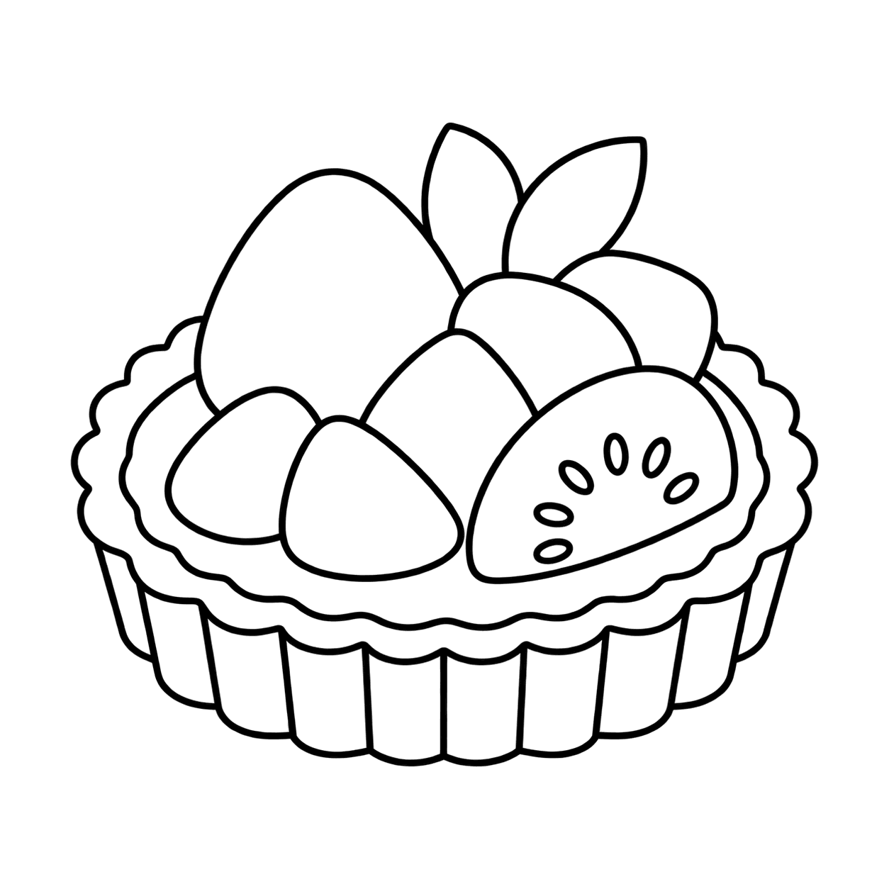 フルーツタルトのぬりえ用線画