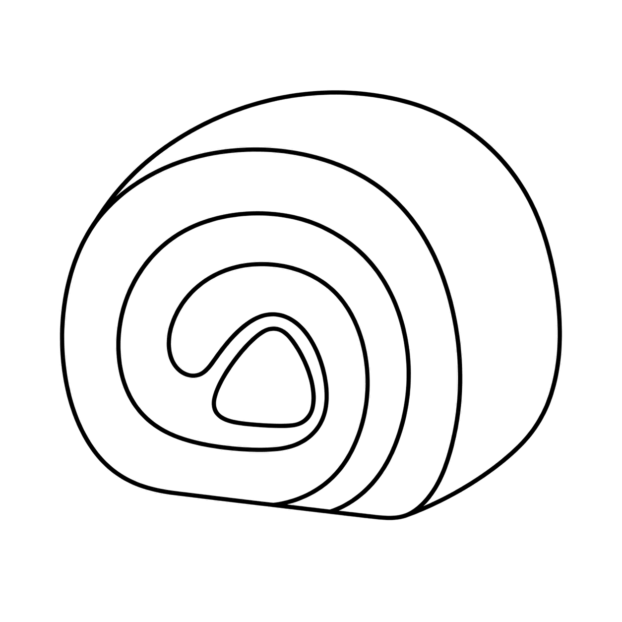 ロールケーキのぬりえ用線画
