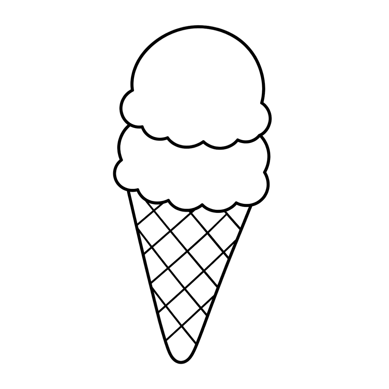 アイスクリームのぬりえ用線画