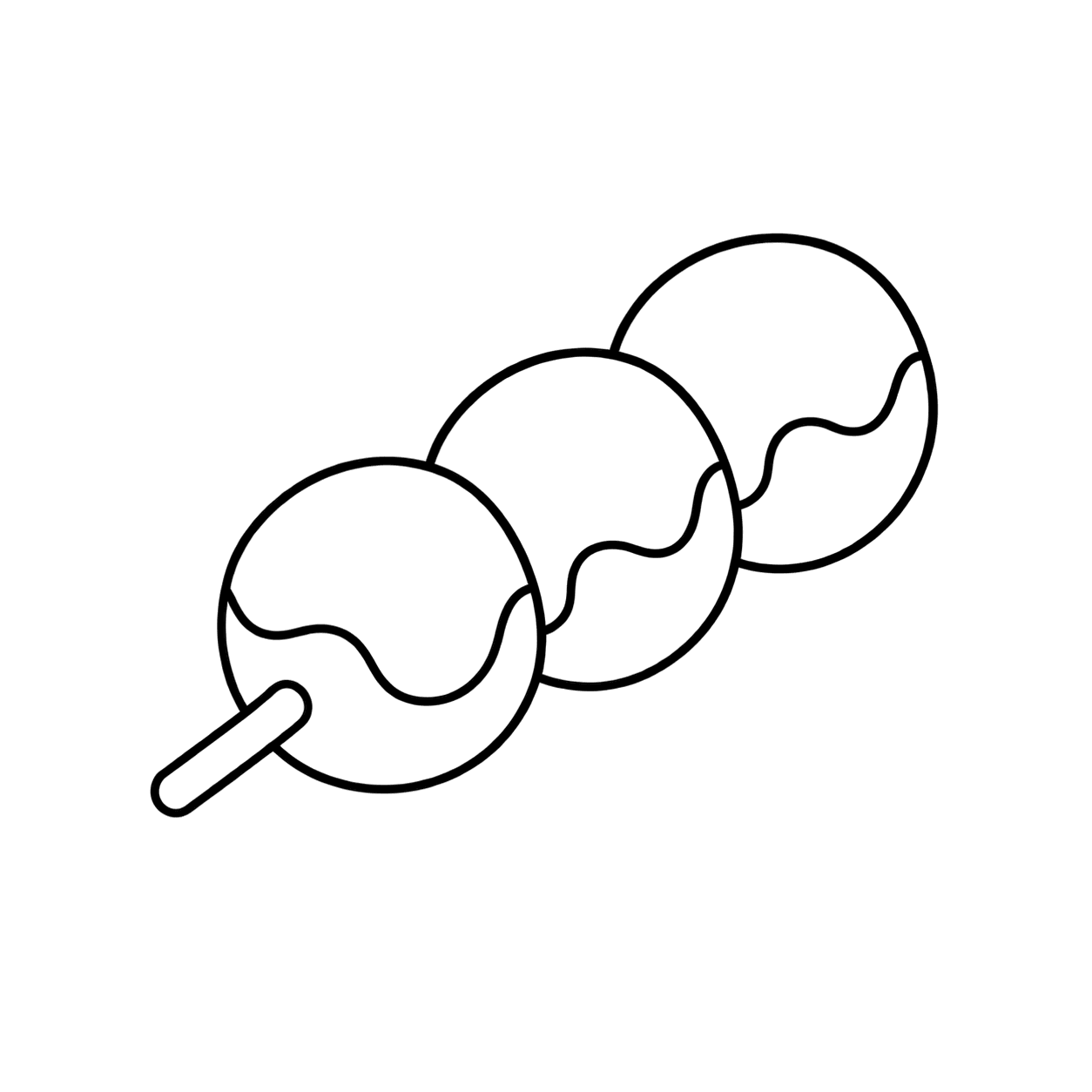 みたらし団子のぬりえ用線画