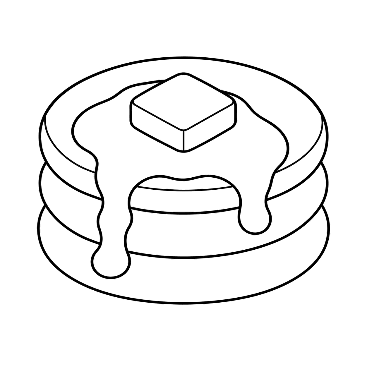 パンケーキのぬりえ用線画