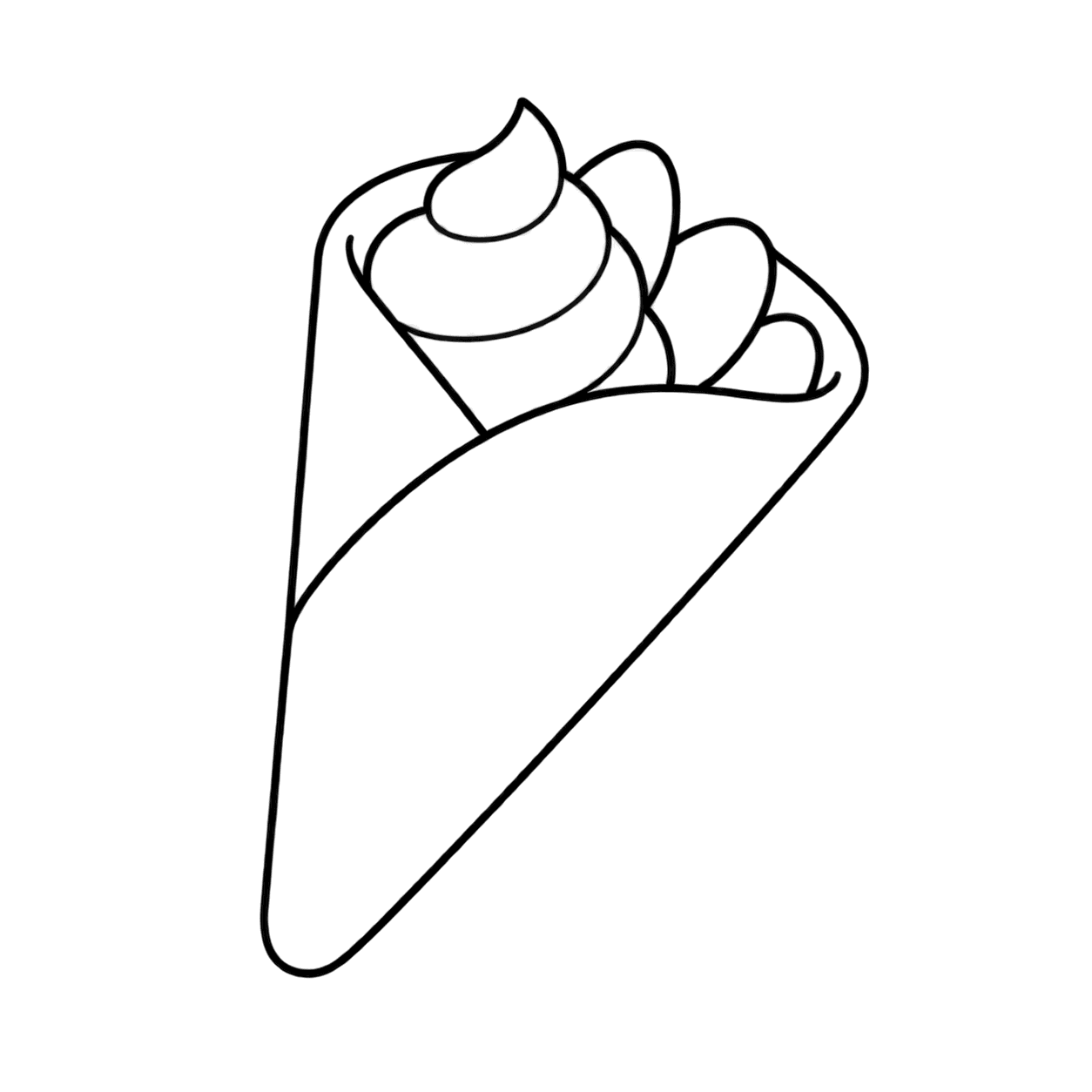 クレープのぬりえ用線画