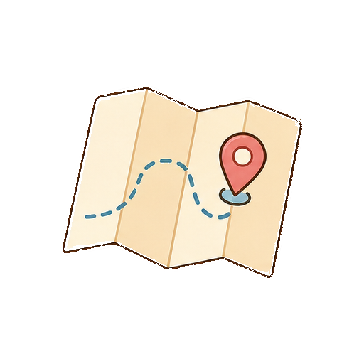 文字や地名がない旅行地図アイコン