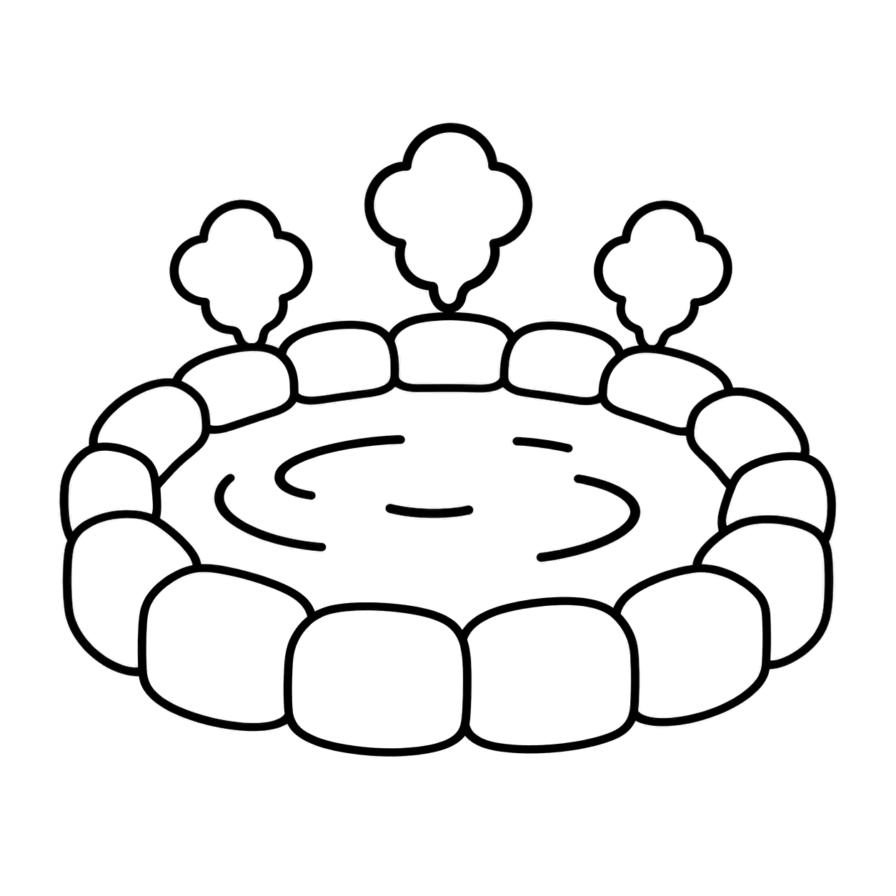 温泉のぬりえ用線画（温泉・旅行のイラスト24点・ぬりえ24種類）