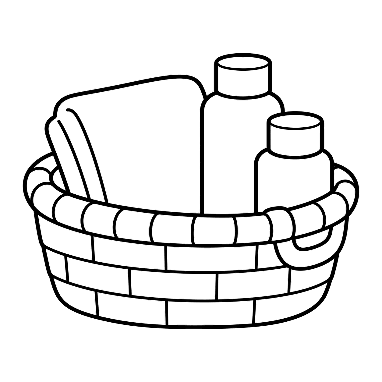 湯かごのぬりえ用線画