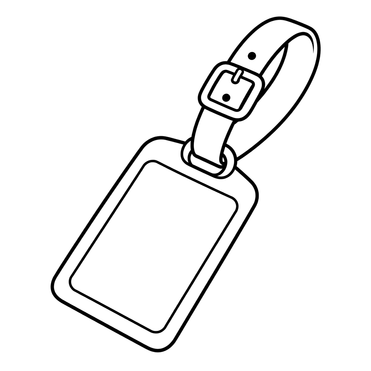 荷物タグのぬりえ用線画