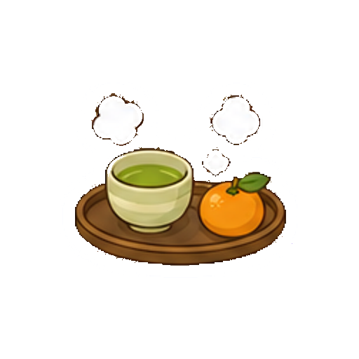 顔や文字がないお茶とみかんアイコン