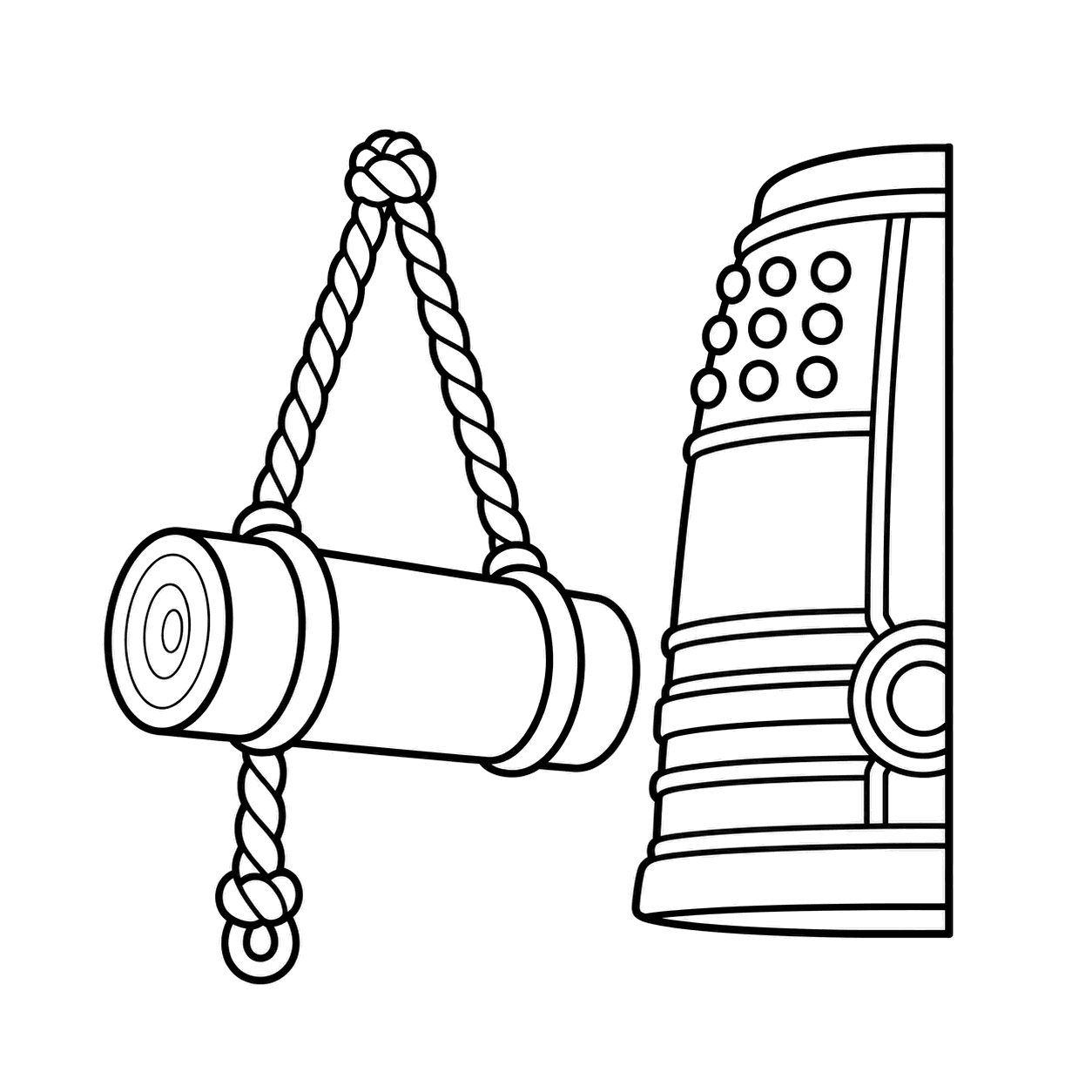 鐘つき棒のぬりえ用線画