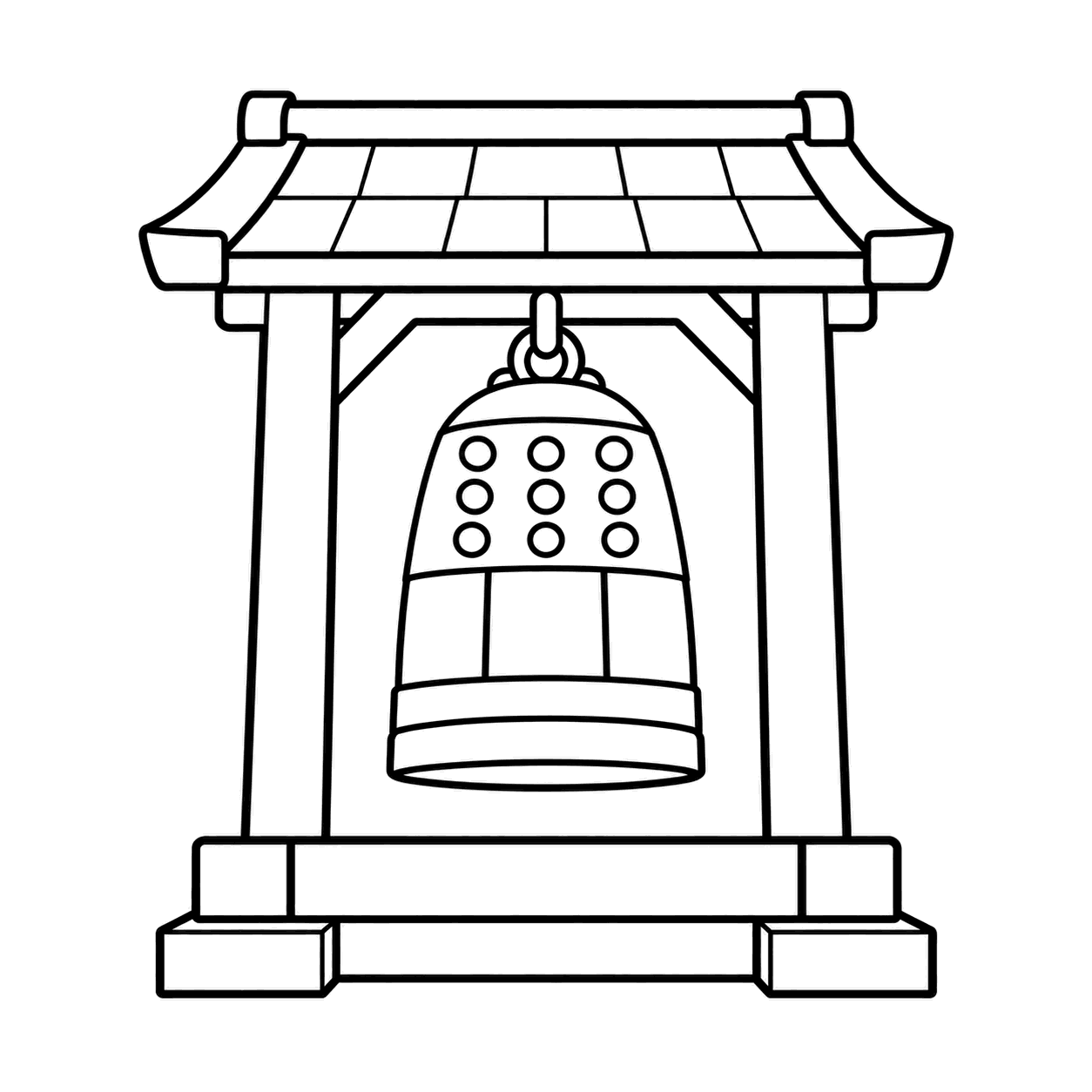 小さな鐘台のぬりえ用線画