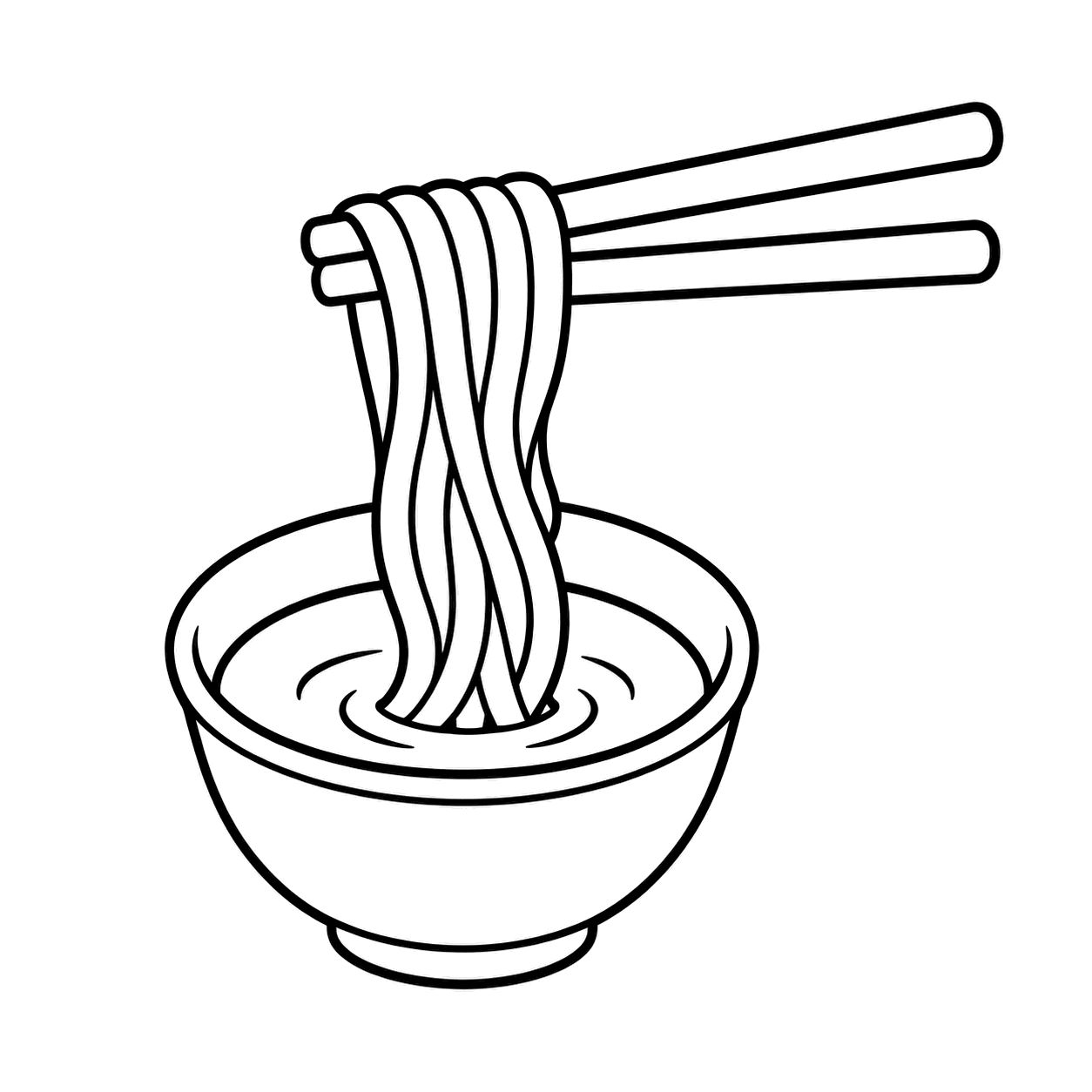 そばと箸のぬり絵用線画