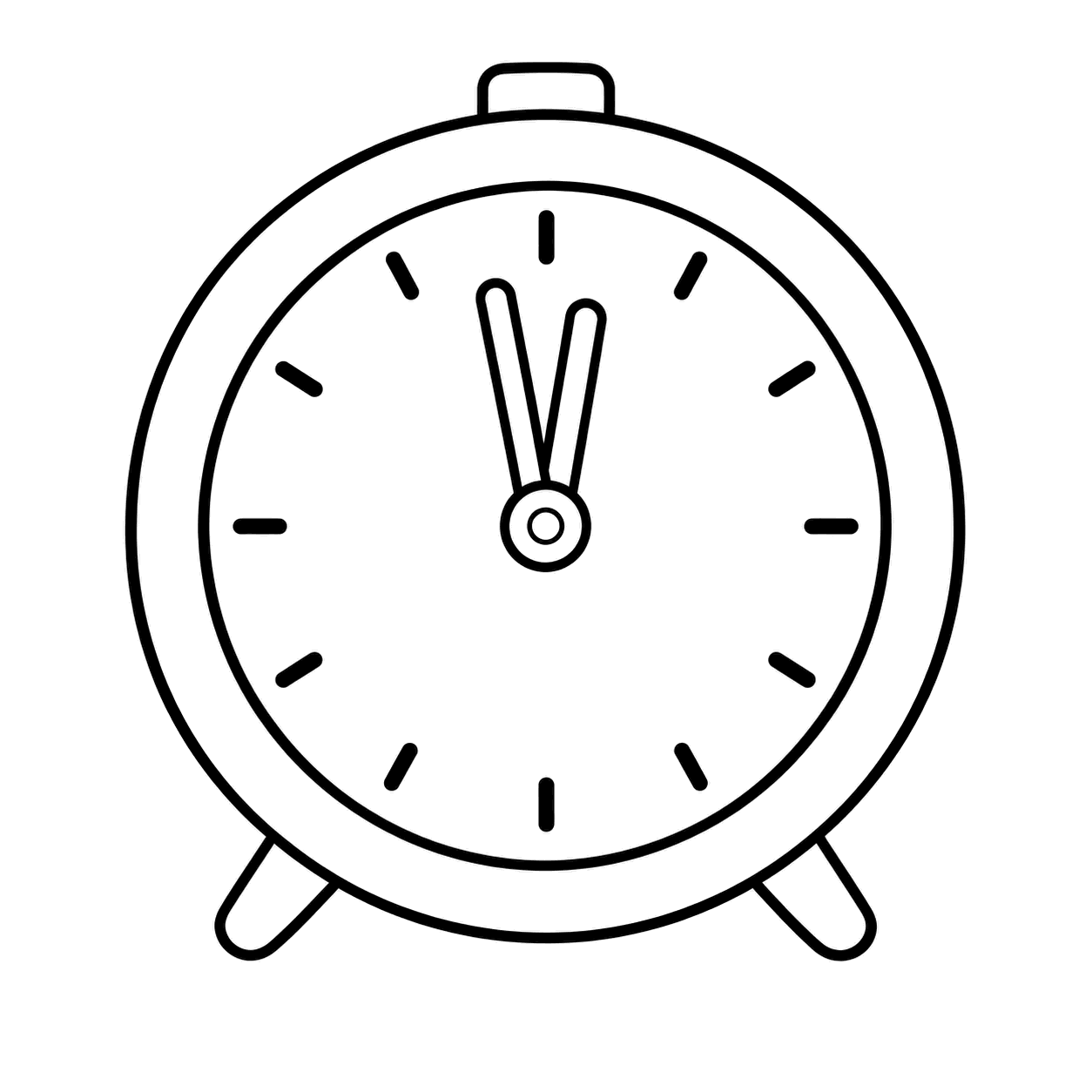 年越し時計のぬりえ用線画