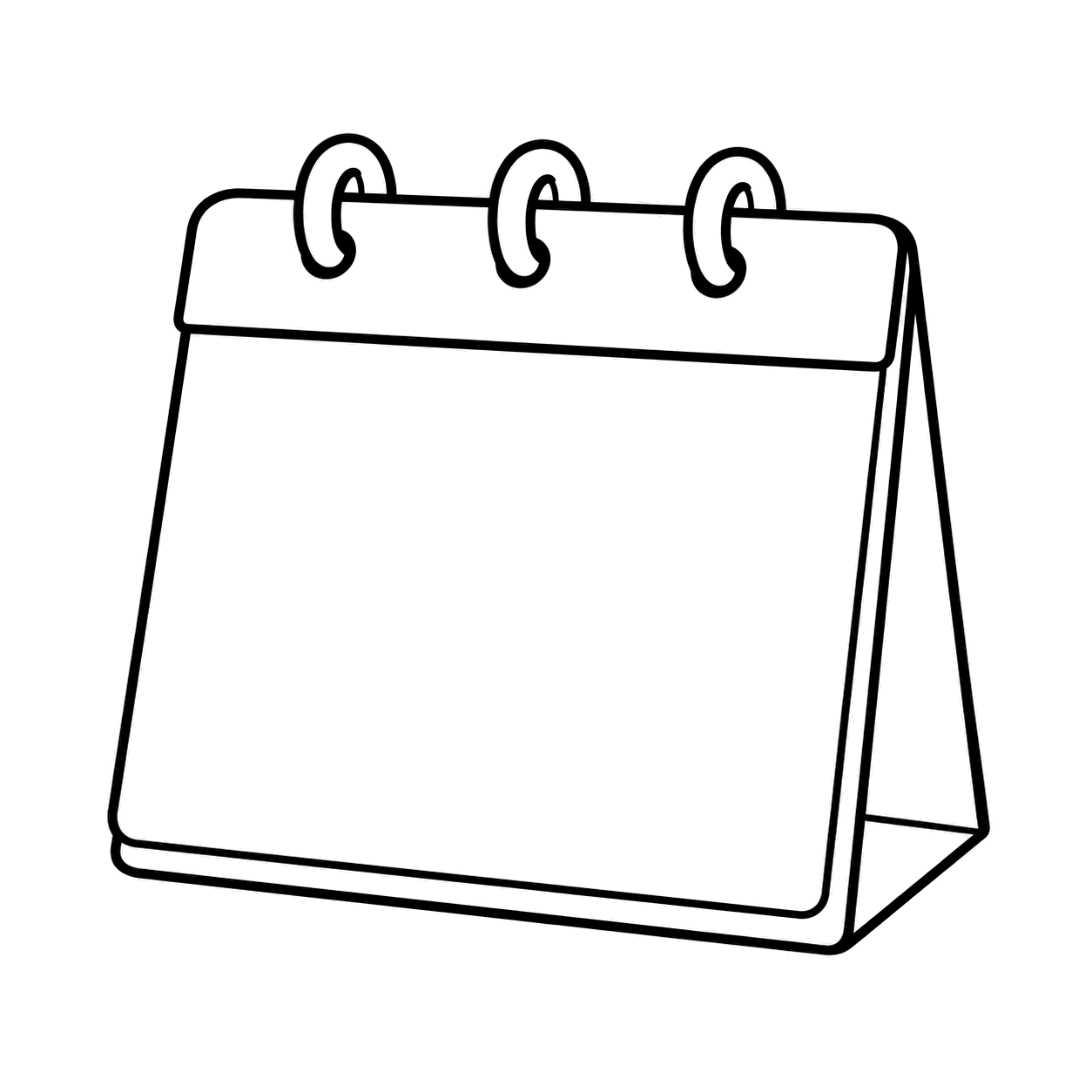 白紙カレンダーのぬり絵用線画
