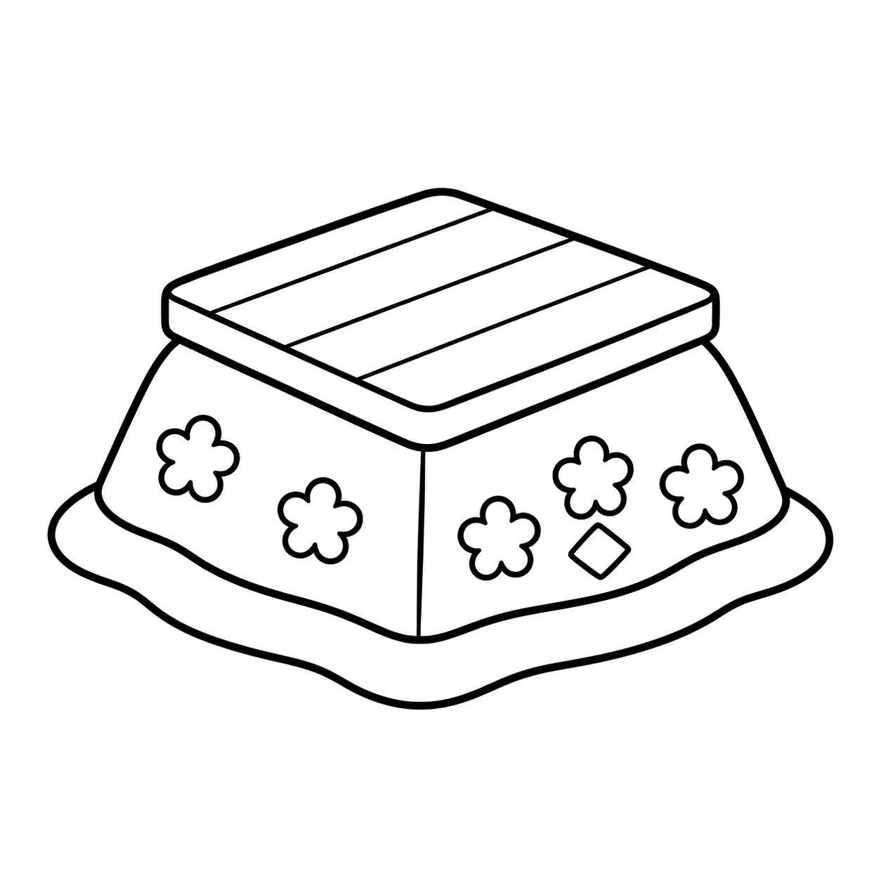 こたつのぬり絵用線画