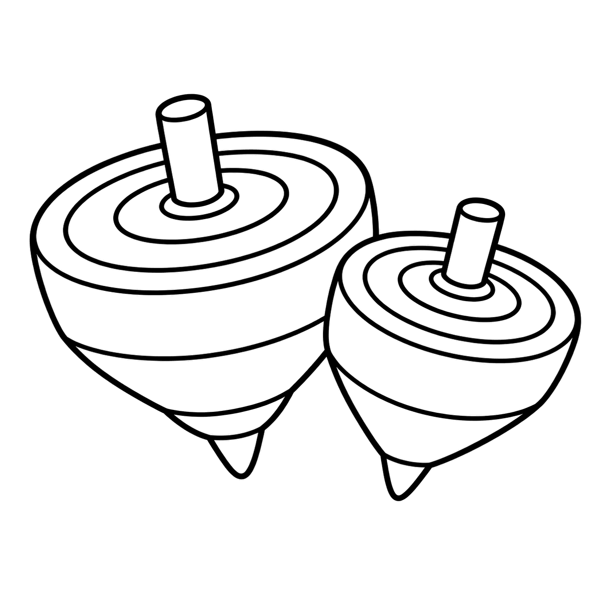 こま二つのぬり絵用線画